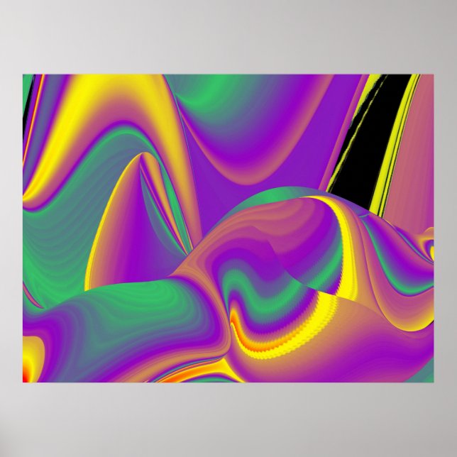 The Magic of Colours Abstract 3D Rainbowart Poster (Front)