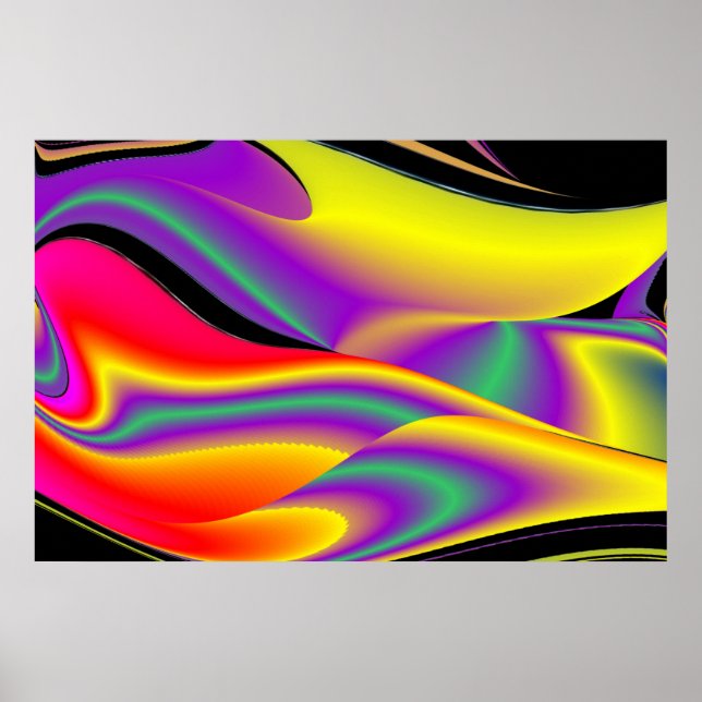The Magic of Colours Abstract 3D Rainbowart Poster (Front)