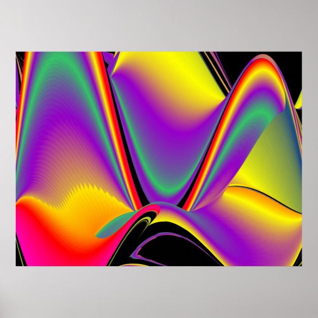 The Magic of Colours Abstract 3D Rainbowart Poster (Front)