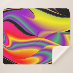 The Magic of Colours Abstract 3D Rainbowart Sherpa Blanket