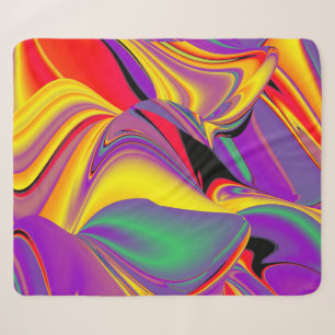 The Magic of Colours Abstract 3D Rainbowart Sherpa Blanket