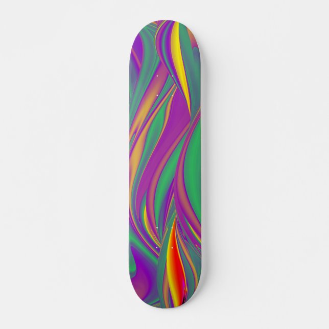 The Magic of Colours , Abstract 3D Rainbowart Skateboard (Front)