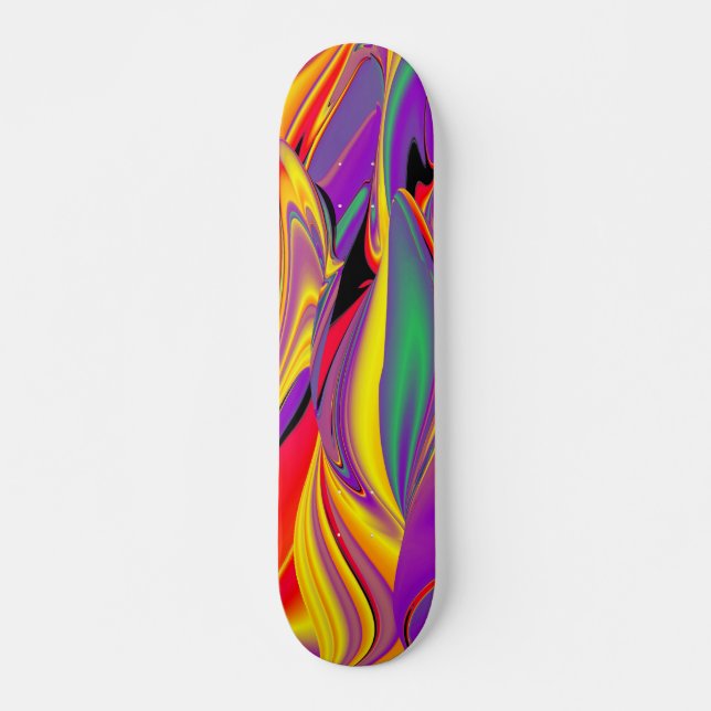 The Magic of Colours , Abstract 3D Rainbowart Skateboard (Front)