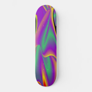 The Magic of Colours , Abstract 3D Rainbowart Skateboard