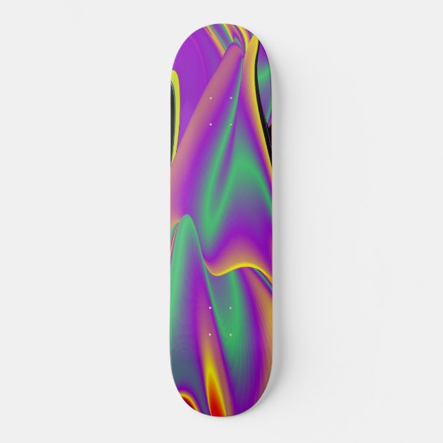 The Magic of Colours , Abstract 3D Rainbowart Skateboard (Front)