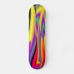 The Magic of Colours , Abstract 3D Rainbowart Skateboard