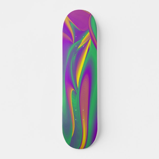 The Magic of Colours , Abstract 3D Rainbowart Skateboard (Front)