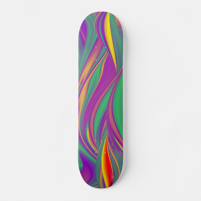 The Magic of Colours , Abstract 3D Rainbowart Skateboard (Front)