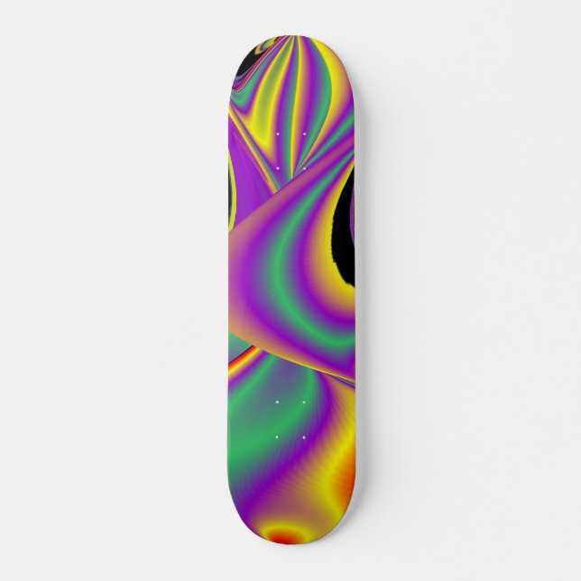 The Magic of Colours , Abstract 3D Rainbowart Skateboard (Front)