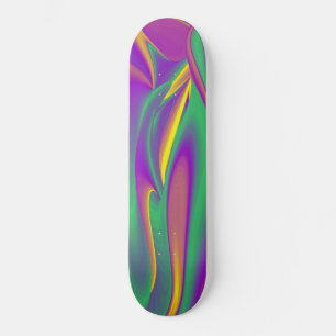 The Magic of Colours , Abstract 3D Rainbowart Skateboard