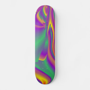 The Magic of Colours , Abstract 3D Rainbowart Skateboard