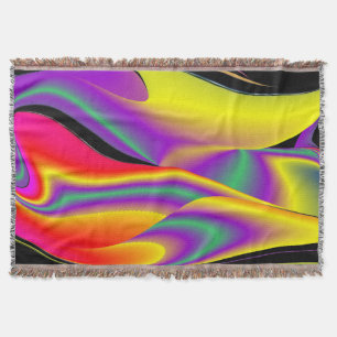 The Magic of Colours Abstract 3D Rainbowart Throw Blanket