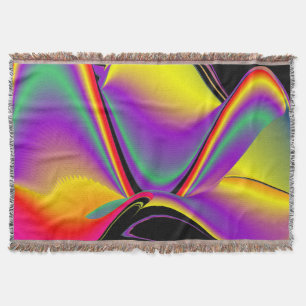 The Magic of Colours Abstract 3D Rainbowart Throw Blanket