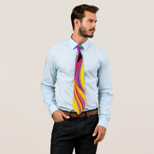 The Magic of Colours , Abstract 3D Rainbowart Tie
