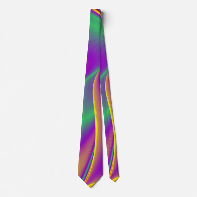 The Magic of Colours , Abstract 3D Rainbowart Tie (Front)