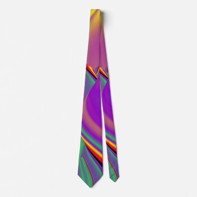 The Magic of Colours , Abstract 3D Rainbowart Tie (Front)