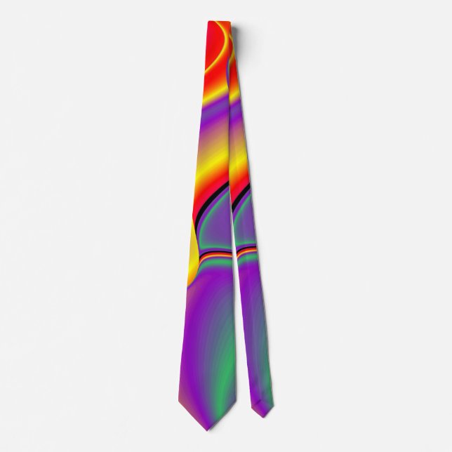 The Magic of Colours , Abstract 3D Rainbowart Tie (Front)