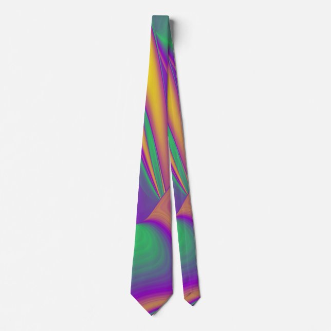 The Magic of Colours , Abstract 3D Rainbowart Tie (Front)