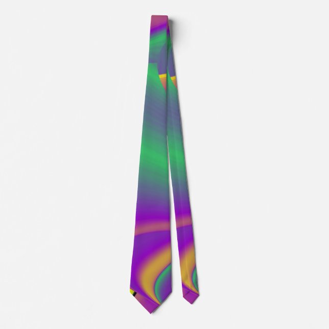 The Magic of Colours , Abstract 3D Rainbowart Tie (Front)