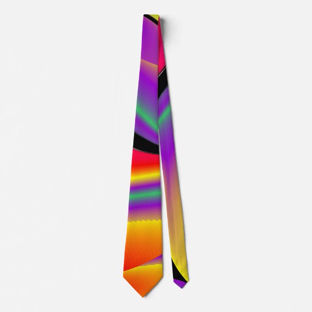 The Magic of Colours , Abstract 3D Rainbowart Tie (Front)