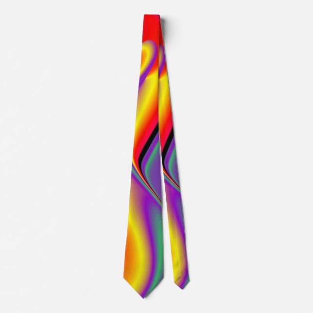 The Magic of Colours , Abstract 3D Rainbowart Tie (Front)