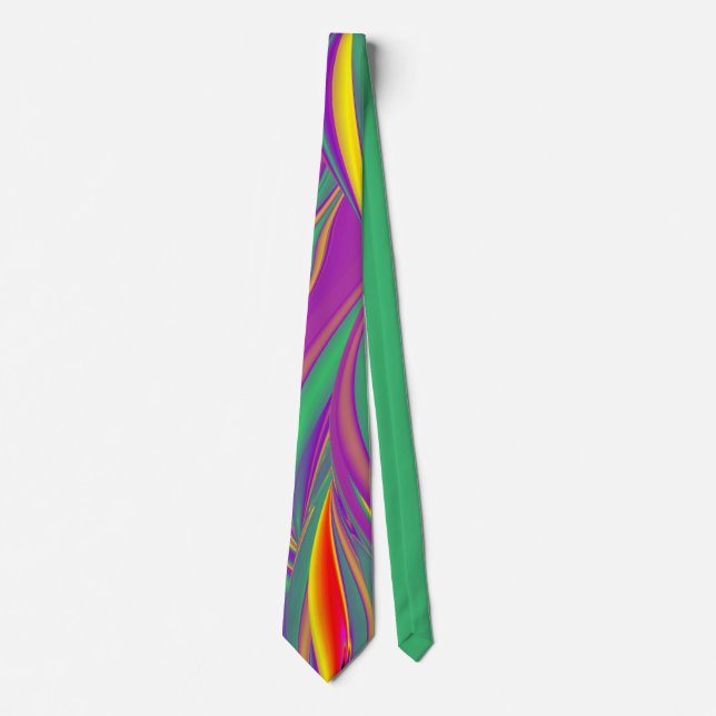 The Magic of Colours , Abstract 3D Rainbowart Tie (Front)