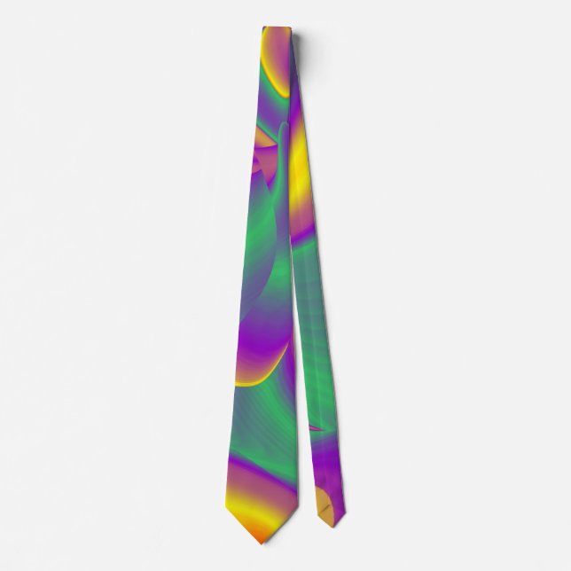 The Magic of Colours , Abstract 3D Rainbowart Tie (Front)