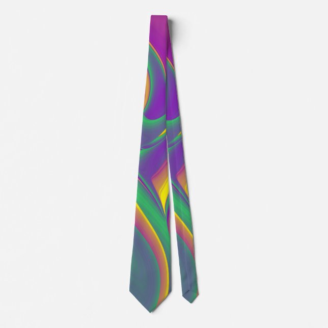 The Magic of Colours , Abstract 3D Rainbowart Tie (Front)