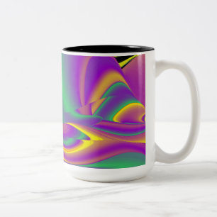 The Magic of Colours , Abstract 3D Rainbowart Two-Tone Coffee Mug