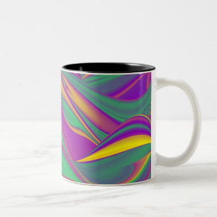 The Magic of Colours , Abstract 3D Rainbowart Two-Tone Coffee Mug