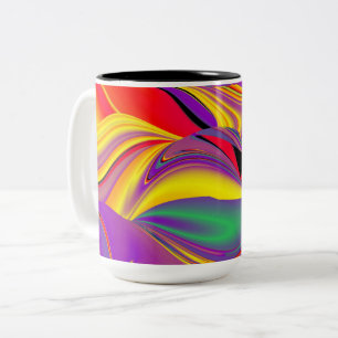 The Magic of Colours , Abstract 3D Rainbowart Two-Tone Coffee Mug