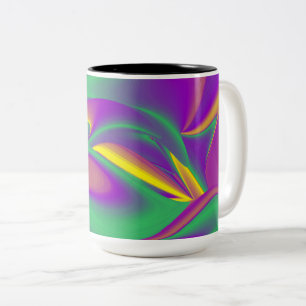 The Magic of Colours , Abstract 3D Rainbowart Two-Tone Coffee Mug