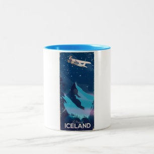 The Magic of Iceland travel poster Two-Tone Coffee Mug