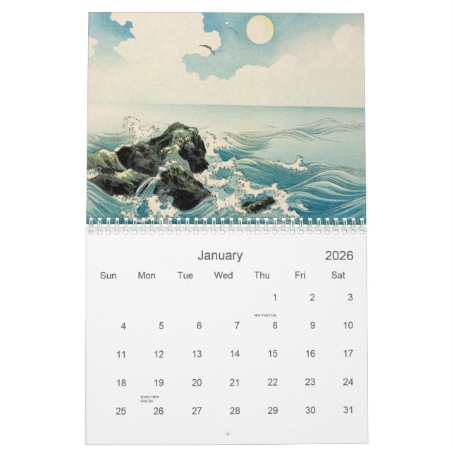 The Magic of Japanese Woodblock prints Calendar (Jan 2026)