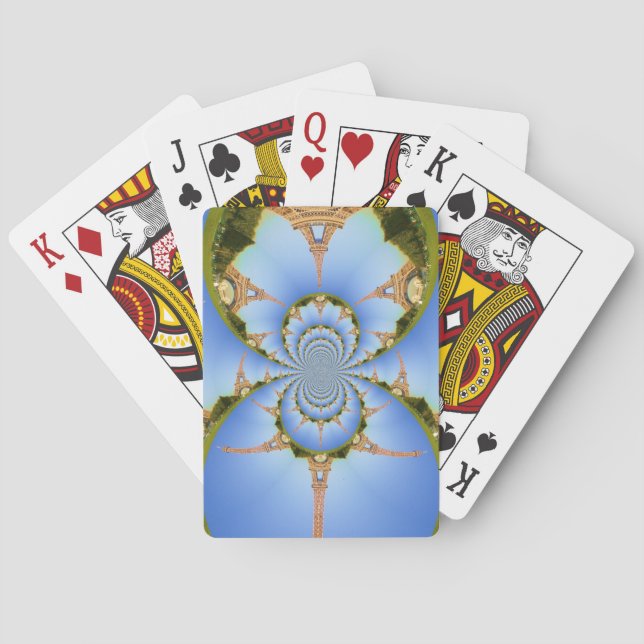 The Magic of Paris: Geometric Eiffel Tower Design Playing Cards (Back)