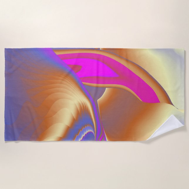 The Magic of Summer , Abstract 3D Art Beach Towel (Front)