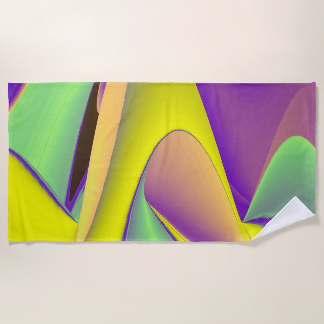 The Magic of Summer , Abstract 3D Art Beach Towel (Front)
