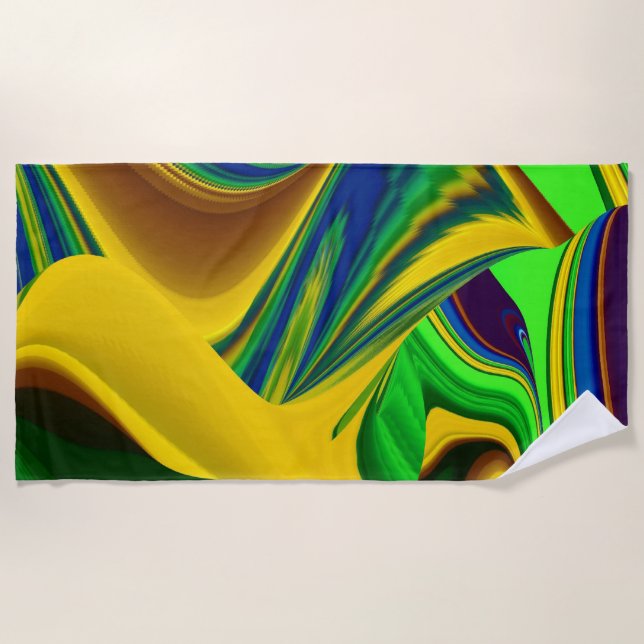 The Magic of Summer , Abstract 3D Art Beach Towel (Front)