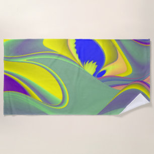 The Magic of Summer , Abstract 3D Art Beach Towel