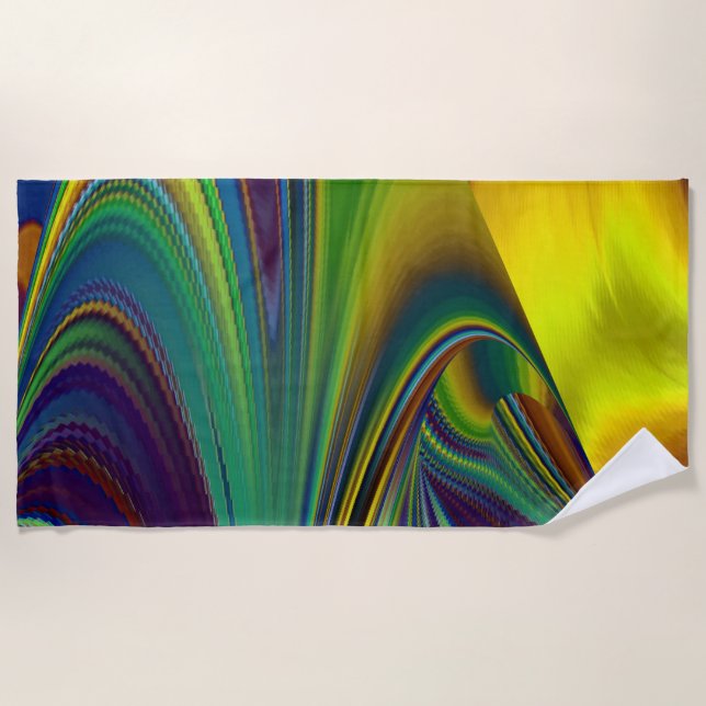 The Magic of Summer , Abstract 3D Art Beach Towel (Front)