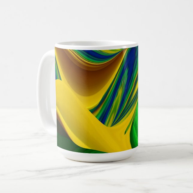 The Magic of Summer , Abstract 3D Art Coffee Mug (Front Left)