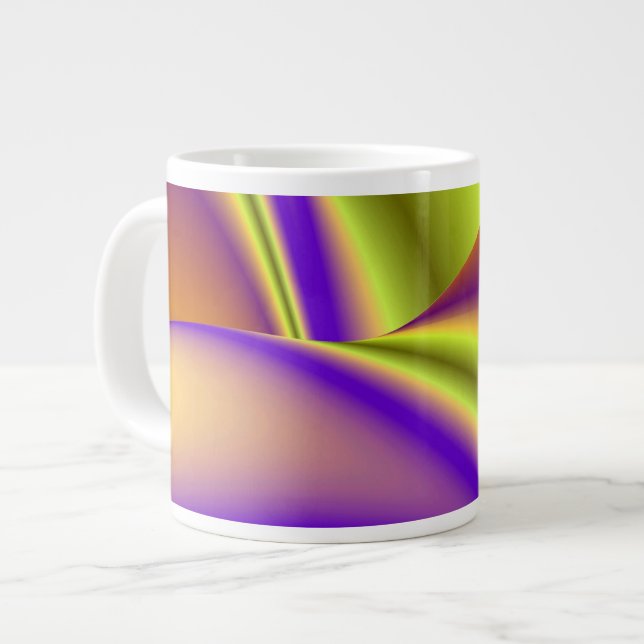 The Magic of Summer , Abstract 3D Art Large Coffee Mug (Front Left)