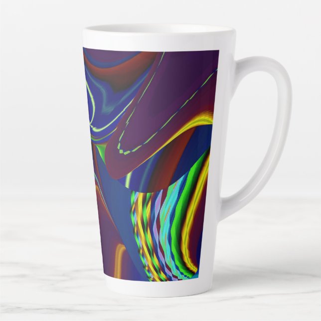 The Magic of Summer , Abstract 3D Art Latte Mug (Right)