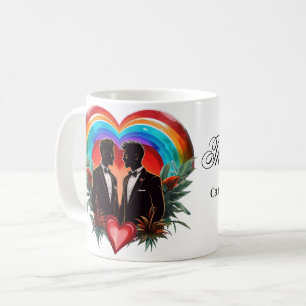 The magic of the moment: elegant gay silhouettes coffee mug
