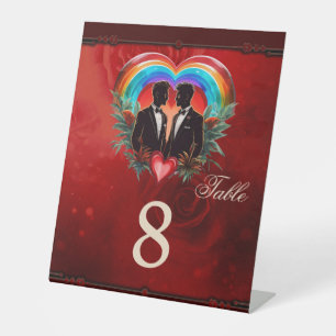 The magic of the moment: elegant gay silhouettes.  pedestal sign