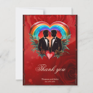 The magic of the moment: elegant gay silhouettes. thank you card