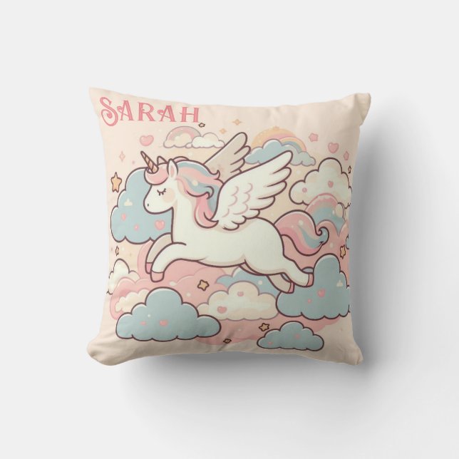 The Magic of Unicorns (Customise with Name) Cushion (Front)