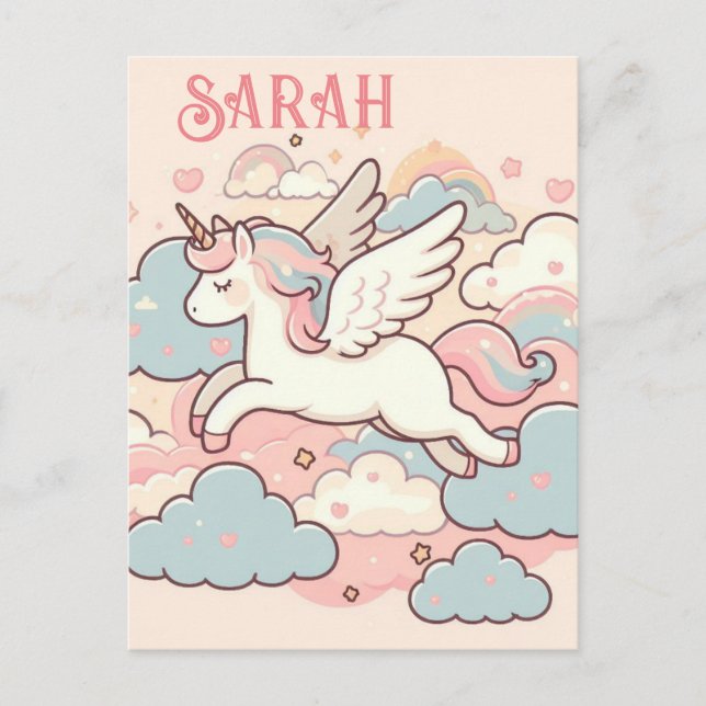 The Magic of Unicorns (Customise with Name) Postcard (Front)