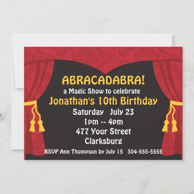 The Magic Show Invitation (Front)