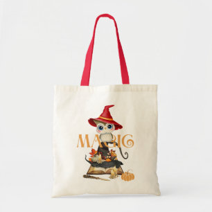 The Magic Witch Owl Fall Themed Personalised Tote Bag